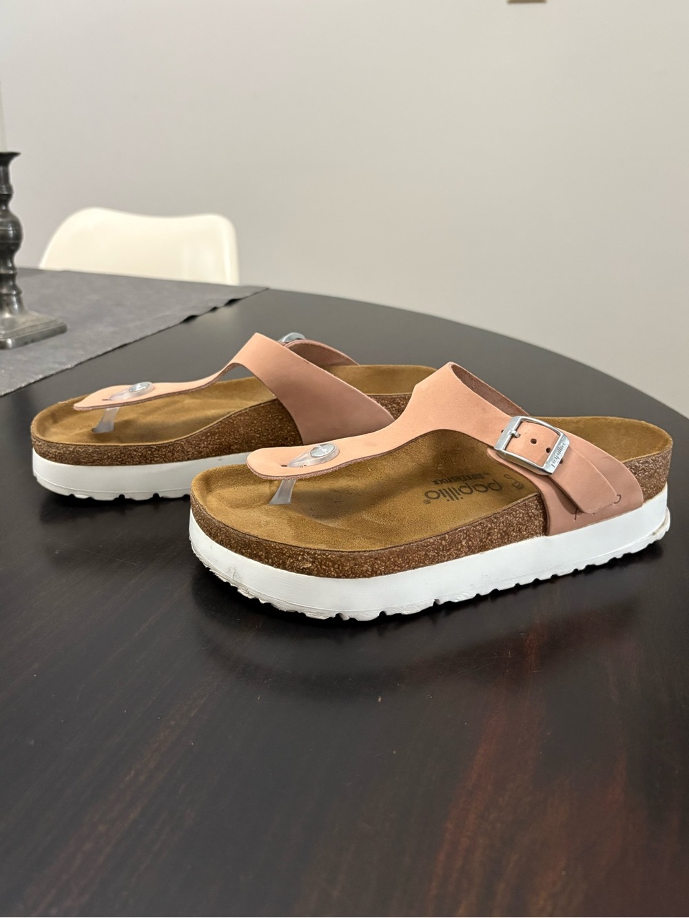 Birkenstock Blush Pink Thong Platform Sandals